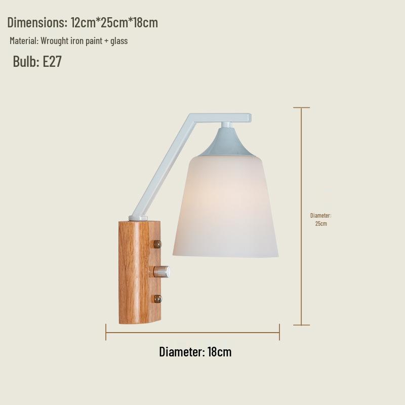 Japanese Style Solid Wood LED Wall Lamp for Indoor Spaces - Bedroom, Living Room, Staircase, Balcony
