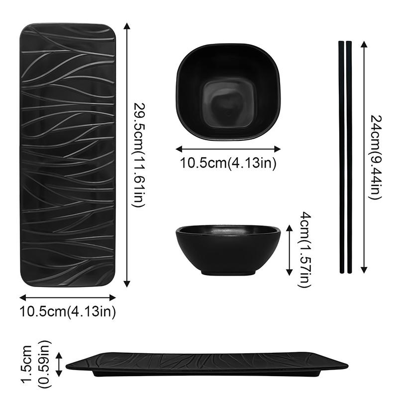 3-teiliges Set Sushi-Teller im japanischen Stil Elegantes Design Vielseitiger japanischer Sushi-Teller Sushi-Servierutensilien Dessertteller