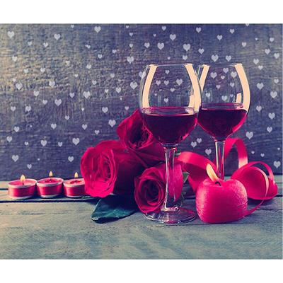 Diy Diamond Painting Cartoon Landscape Red Wine&rose Cross Stitch Diamond Mosaic Diamond Embroidery