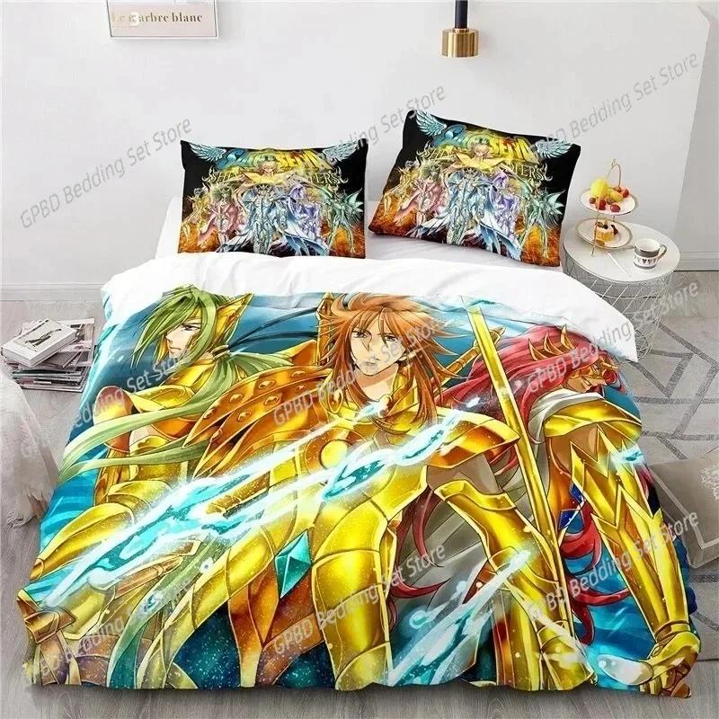 New Anime Saint Seiya LOST CANVAS Comfortable Duvet Quilt Cover Pillowcase Bedding Set Children Bedroom Decoration Home Textile