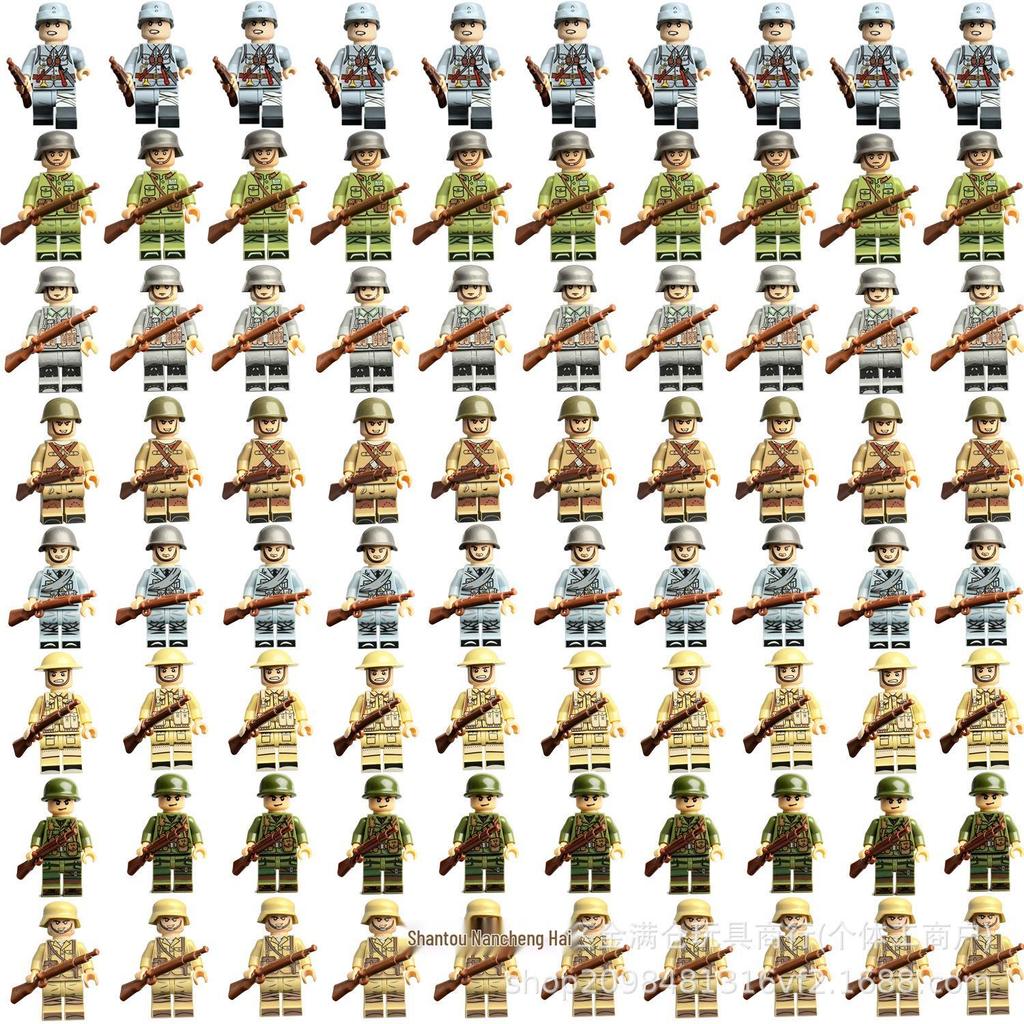 WWII Military Building Block Figures: Special Forces, Eighth Route Army, German & Soviet Army Toy