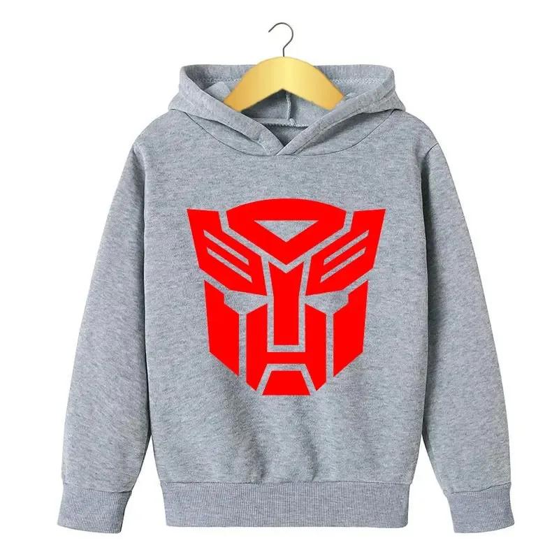 Herbst Kinder Lässig Neue Transformers Sweatshirts Bedruckter Pullover Junge Mädchen Kind Kapuzenpullover Streetwear Mode Babykleidung