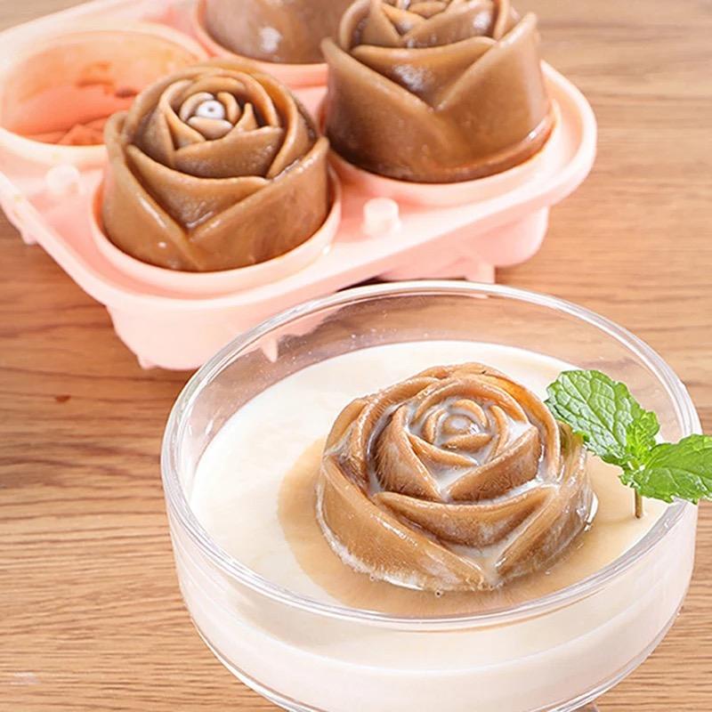 Rose Ice Block Forma na whisky Mražený led Tvar mřížky Silikonový blok Ledová koule Nádoba na led Výrobník ledu