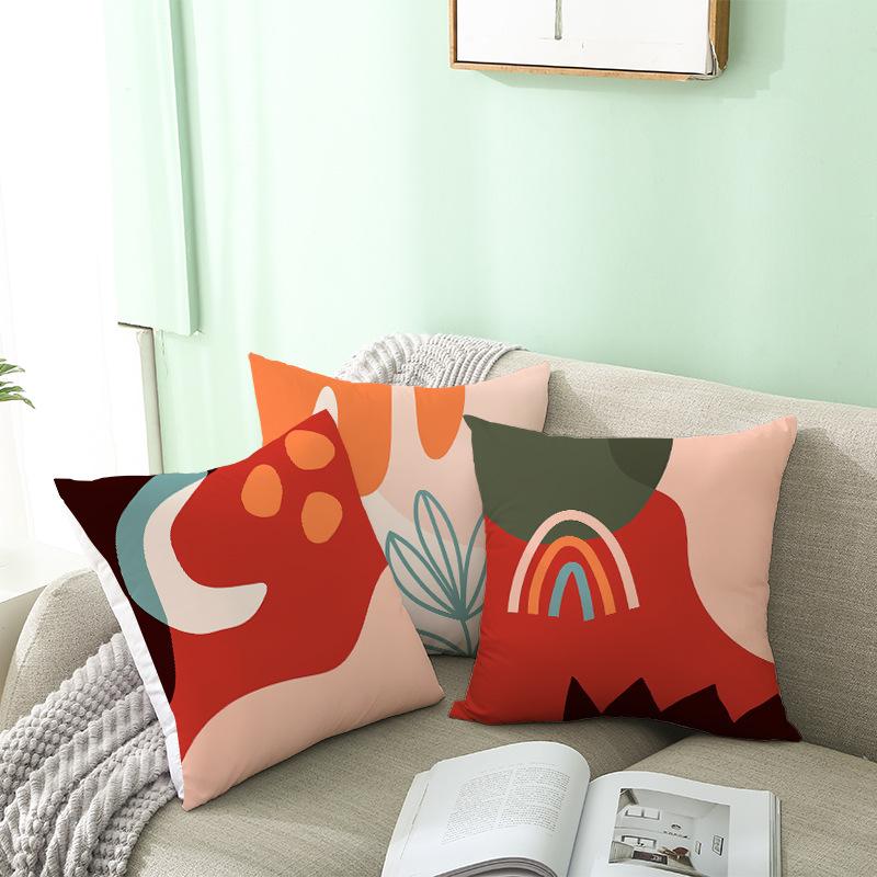 Ins Nordic Simple Abstract Morandi Pillow Cover Peach Skin Cushion Cover Office Sofa Cushion Cover