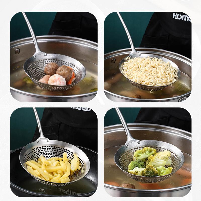 304 Stainless Steel Skimmer Strainer Colander Mesh Deep Fryer Oil Frying Scoop Noodles Dumpling Sieve Kitchen Tools Kitchenware