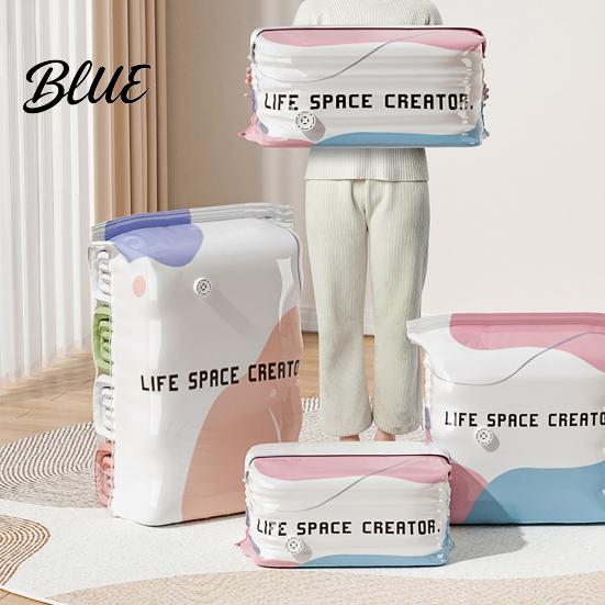 Vacuum Compression Bags Bag Space Saving Pumpless Storage Wardrobe Organizer Bags Waterproof Reusable for Clothes Bedding Air Valve