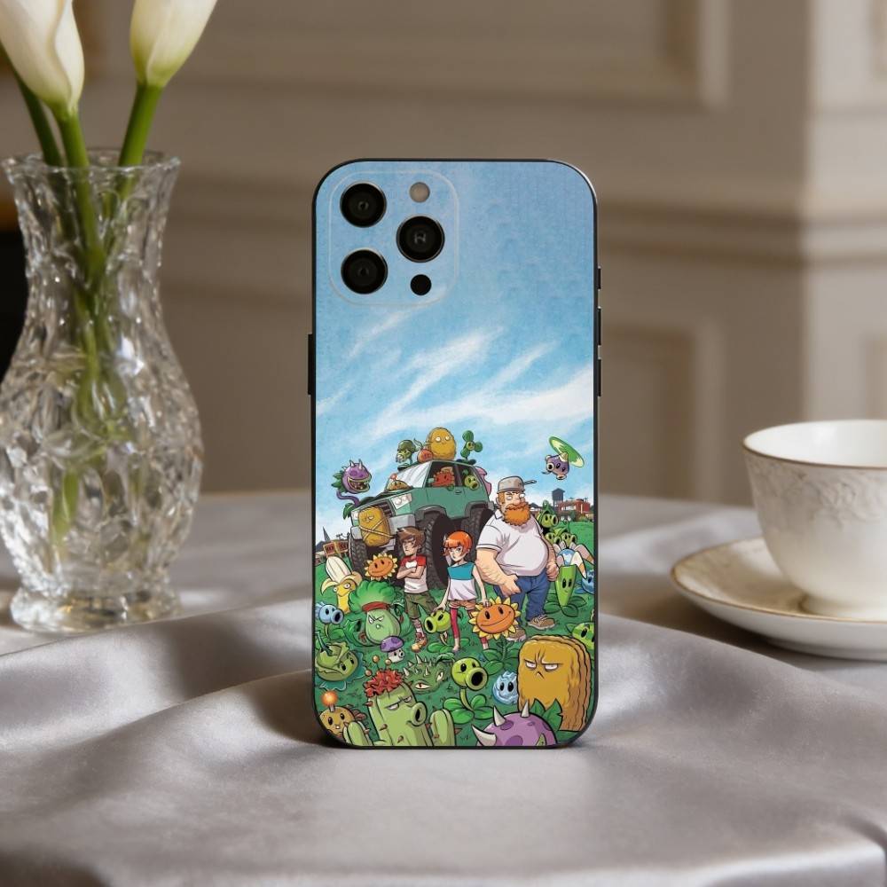 

Чехол для телефона P-Plants-S VS Z-Zombies-S для iPhone 17pro,16,15,14,13,12,11 Plus,Pro Max,XS, Мягкий силиконовый черный чехол iPhone14Plus