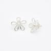 Minimalist Flower Studs Earrings Sterling Silver Woman Jewelry, Artisan Birth Flower Dainty Earrings,