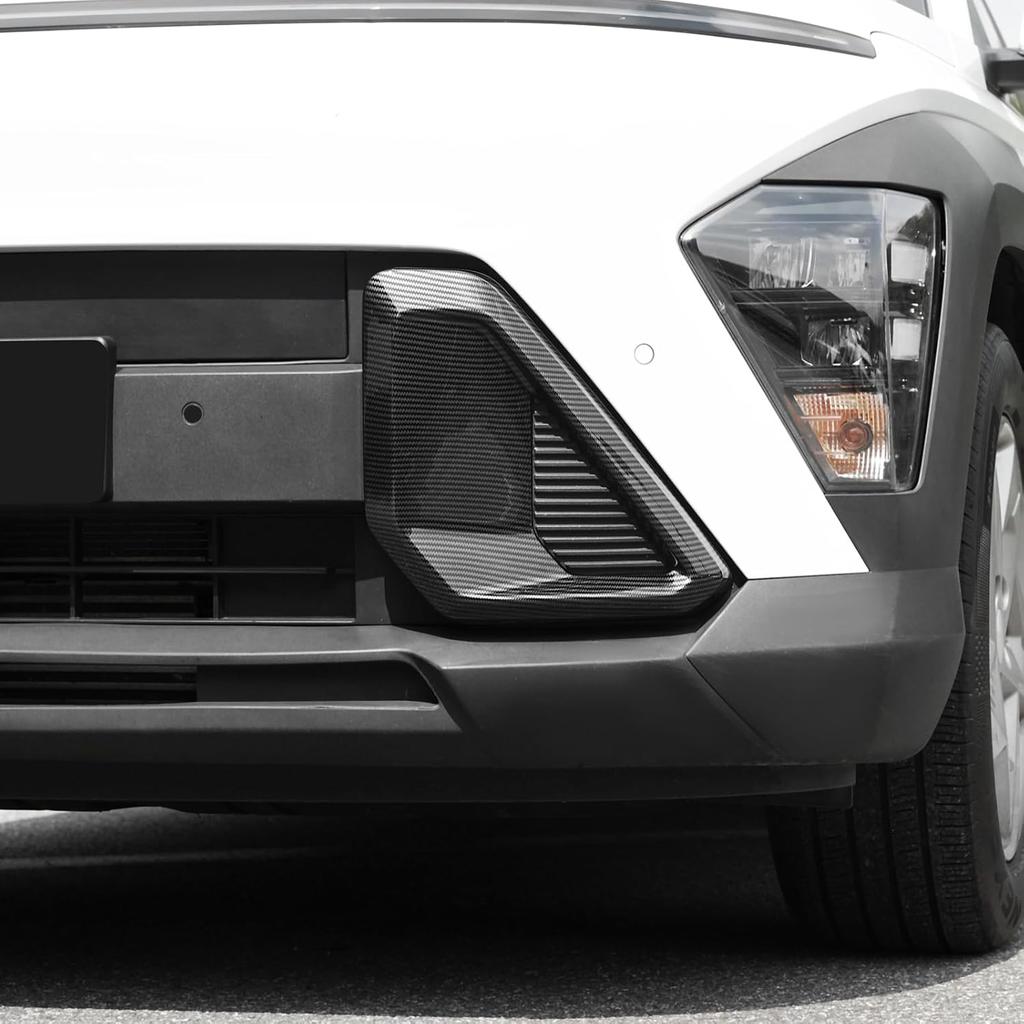 ABS Front Bumper Side Air Vent Cover Fog Light Lamp Decor Cover Front Bumper Middle Mesh Cover Compatible with Hyundai Kona 2024 2025 SX2 Accessories
