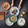 Bohemian Moroccan Ceramic Divided Dinner Plate
