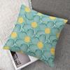 Mint Daisy Art Square Jacquard Pillow Cover for Sofa Office Waist Cushion Cover Home Decorative Pillowcase