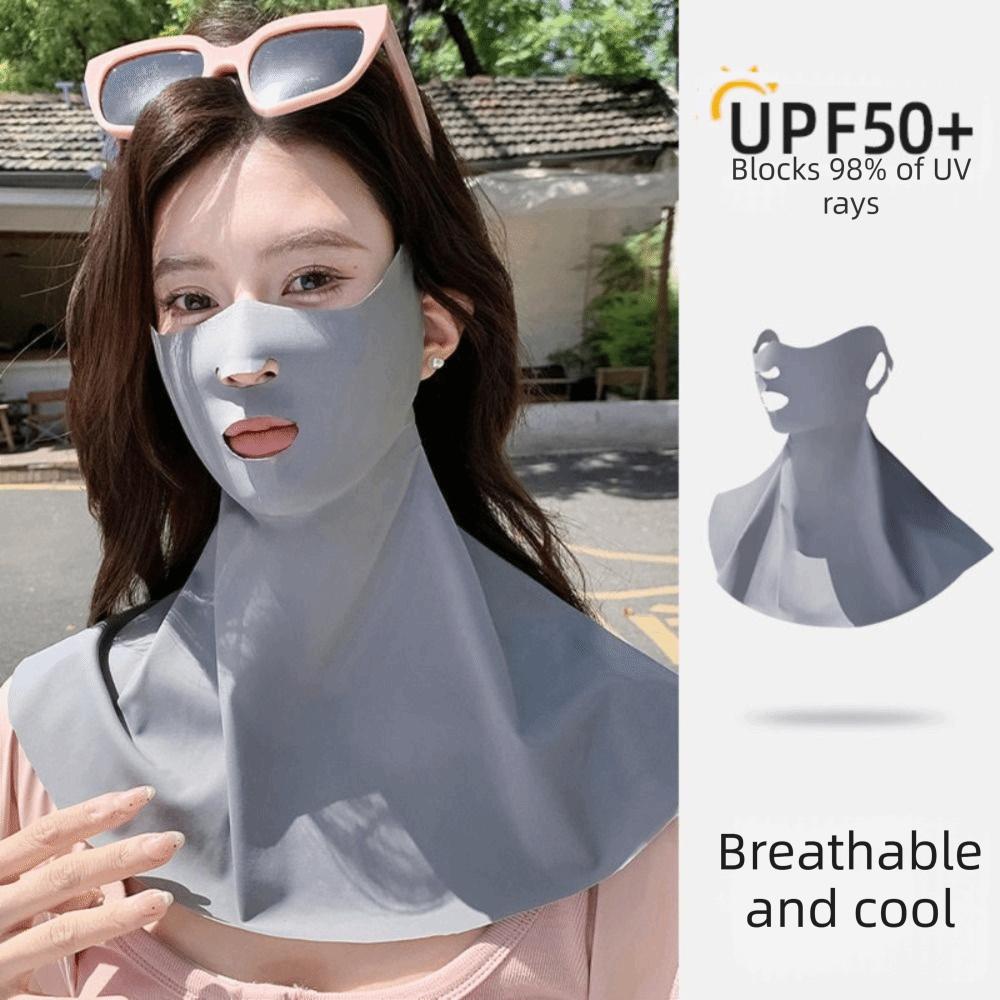 Breathable Sun Protection Mask UV Protective Elastic Riding Face Cover Korean Style Thin Ice Silk Mask Outdoor Sports