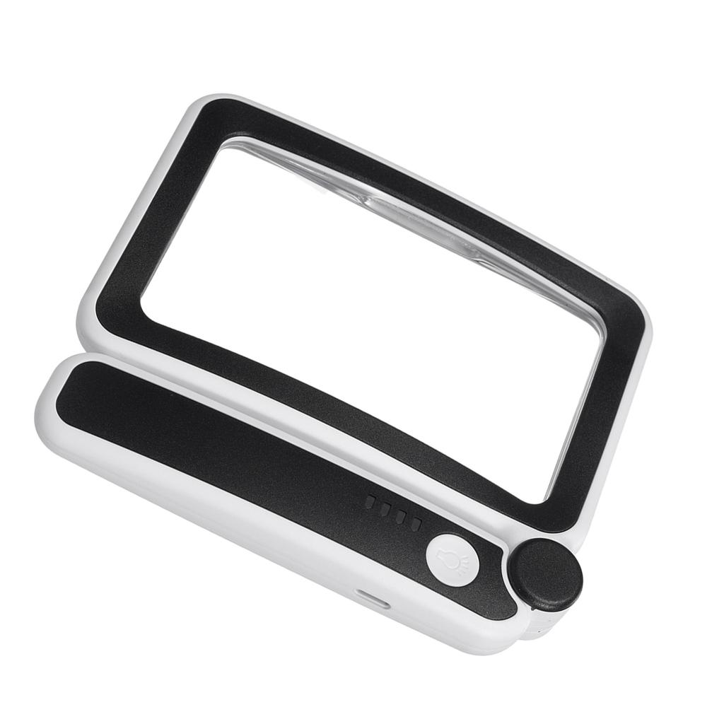 Handheld Magnifier 4X Magnifying Glass for Reading Full Book Page Newspaper Rectangular Magnifying Glass with Bright