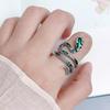 S925 Sterling Silver Snake Coiled Adjustable Ring - Women's Retro Cold Style Trendy Accessory