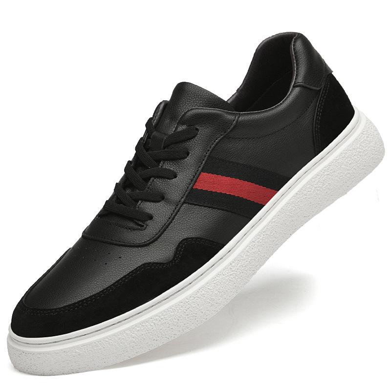 

Мужская обувь Мужская повседневная кожаная обувь Мягкая подошва Дышащая Британская первый слой Коровья кожа белая обувь Кроссовки Кеды 37 чёрный