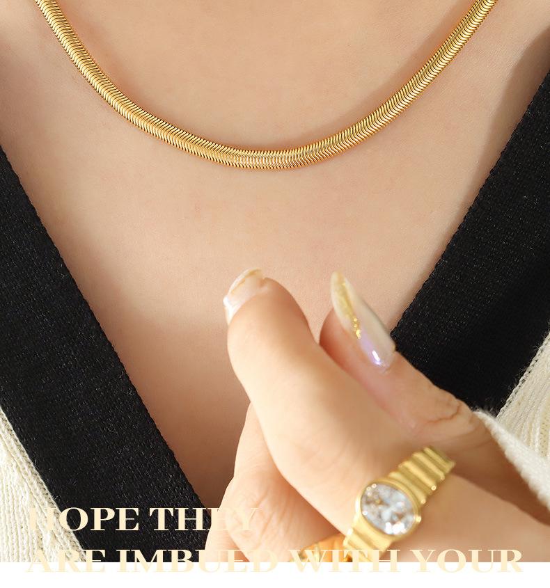 Gold-Plated Soft Snake Chain Necklace - Minimalist European & American Style Jewelry