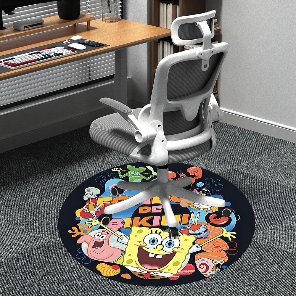 

1pc Spongebob Office Round Area Rug, Under Office Chairs Bedroom Living Room Home Decor a1022240 80cm by 80cm