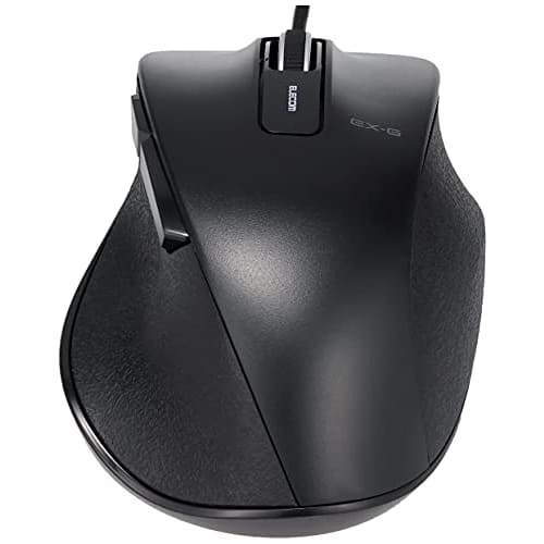 Elecom Mouse Wired M Size 5 Buttons (Equipped with Back and Forward Buttons) BlueLED Master of Grip Black M-XGM10UBBK
