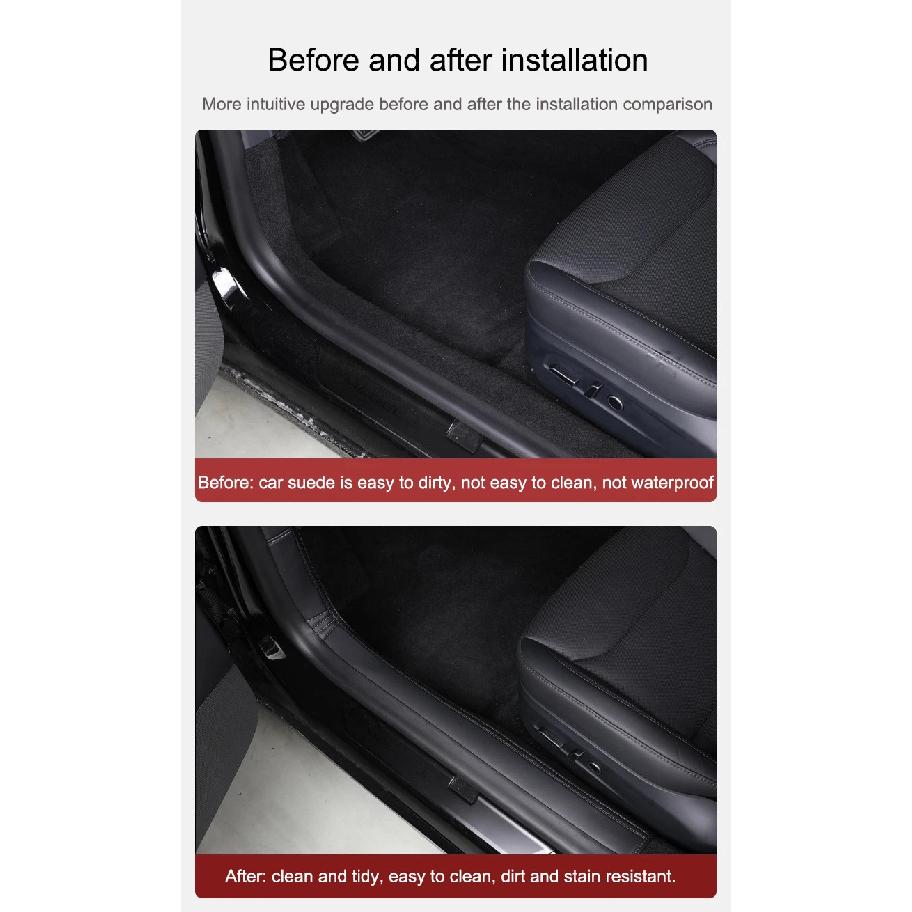 For Tesla Model 3 Highland Door Sill Protection Cover Mat Model 3+ Door Threshold Protect Anti-kick Pad Non-destructive Install