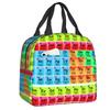 Science Chemistry Pattern Portable Lunch Box for Chemical Lab Tech Thermal Cooler Food Insulated Lunch Bag Kids School Children