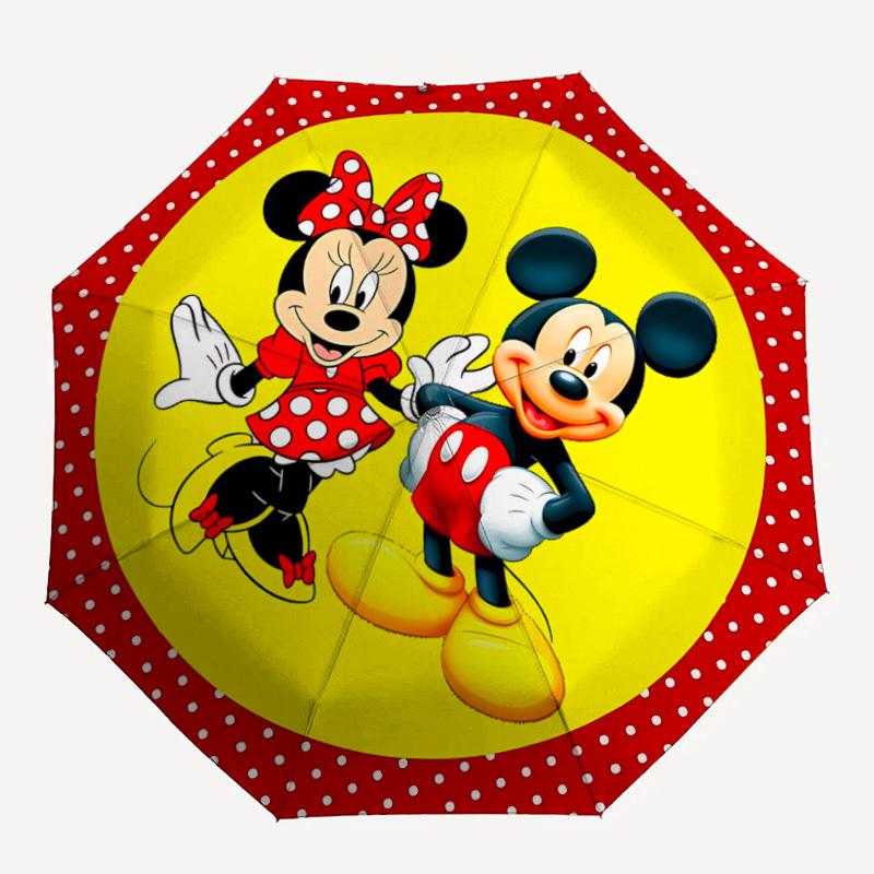 

1pc Mickey, Minnie Automatic Folding Umbrella, 8-Rib Portable & Foldable Design, Highqualityy0722104