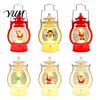 Holiday Gift for Children Christmas Lantern Night Light, Retro Santa/Snowman/Tree Handheld Oil Lamp with Festive Party Decoration Warm LED,