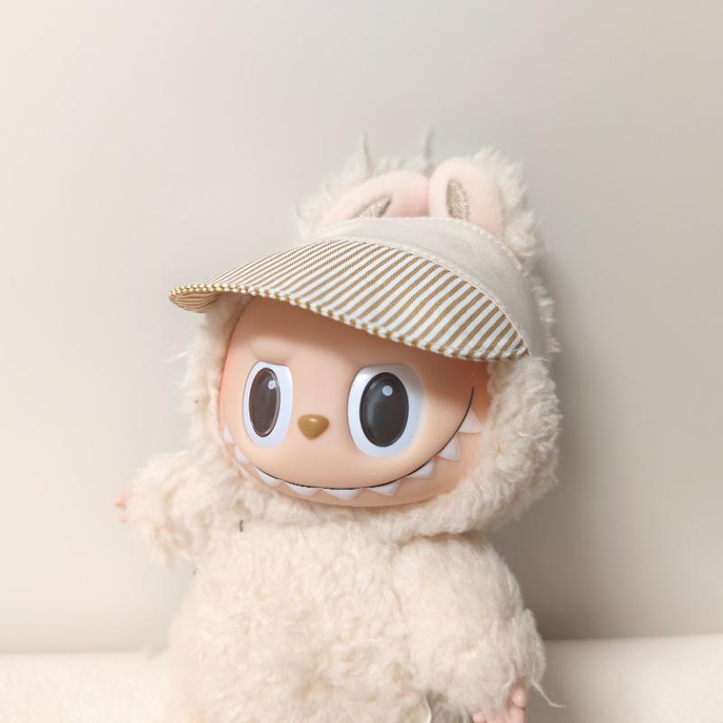 

Лабубу 17 см Виниловая шляпа: Бейсболка, Костюм куклы Макарон, Аксессуары для переодевания Cap Only, No Doll