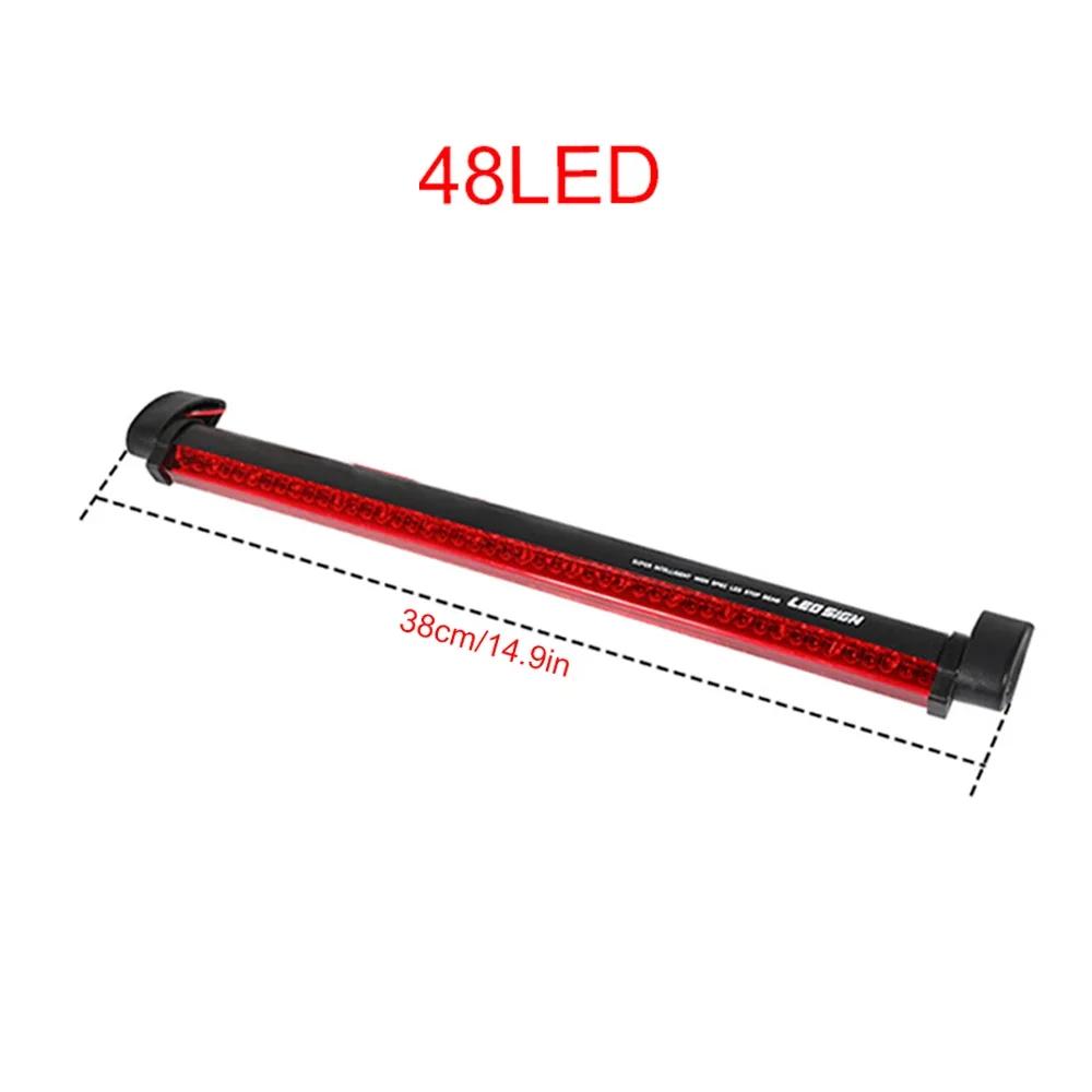 14/24/32/40/48/56/60 LED Universal Modified High Mount Brake Light - 12V Red High Brightness Car Rear Glass Tail Light 1pcs