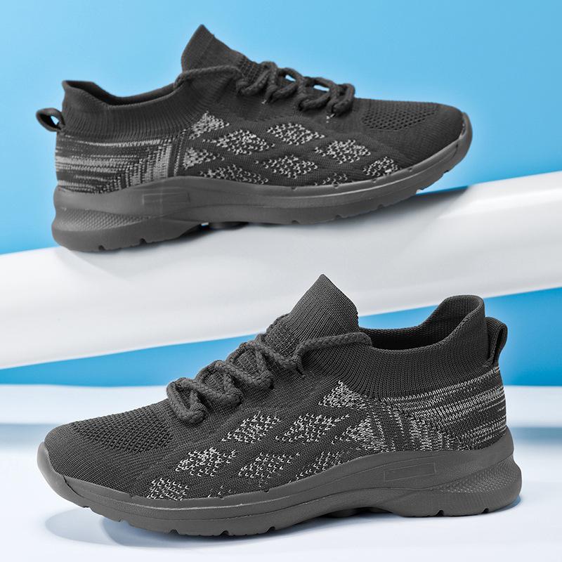 

Four Seasons Outdoor Hiking Men s Shoes Large Size Sports Fly-woven Mesh Shoes Breathable Lightweight Soft Sole Casual Walking Socks Shoes 45