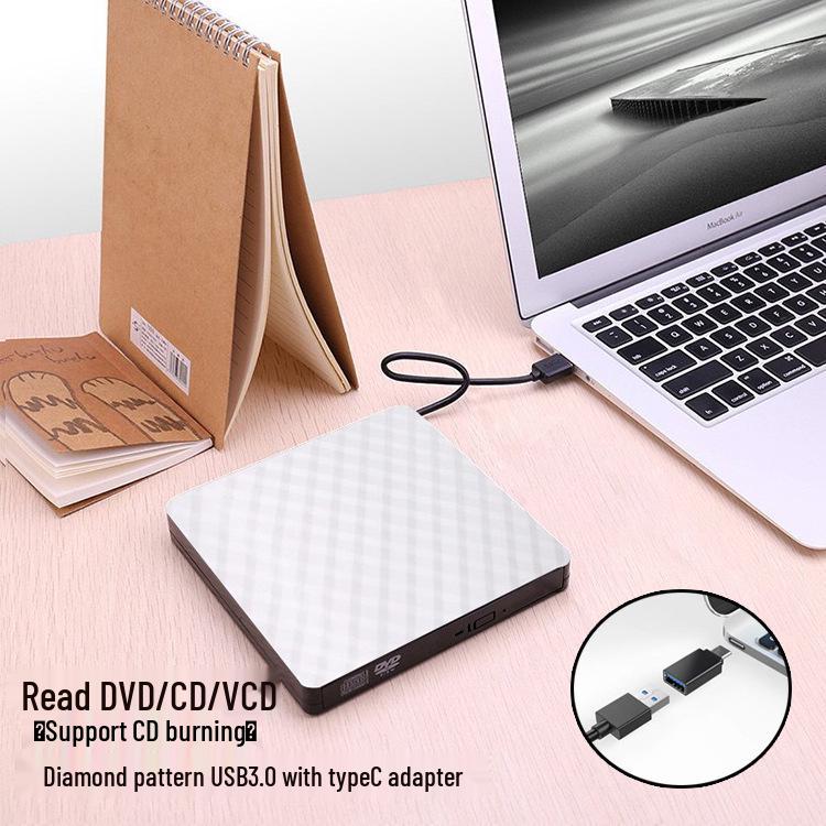 Unitate DVD externă USB/Type-C pentru laptop și desktop cu model diamantat - Unitate optică mobilă universală