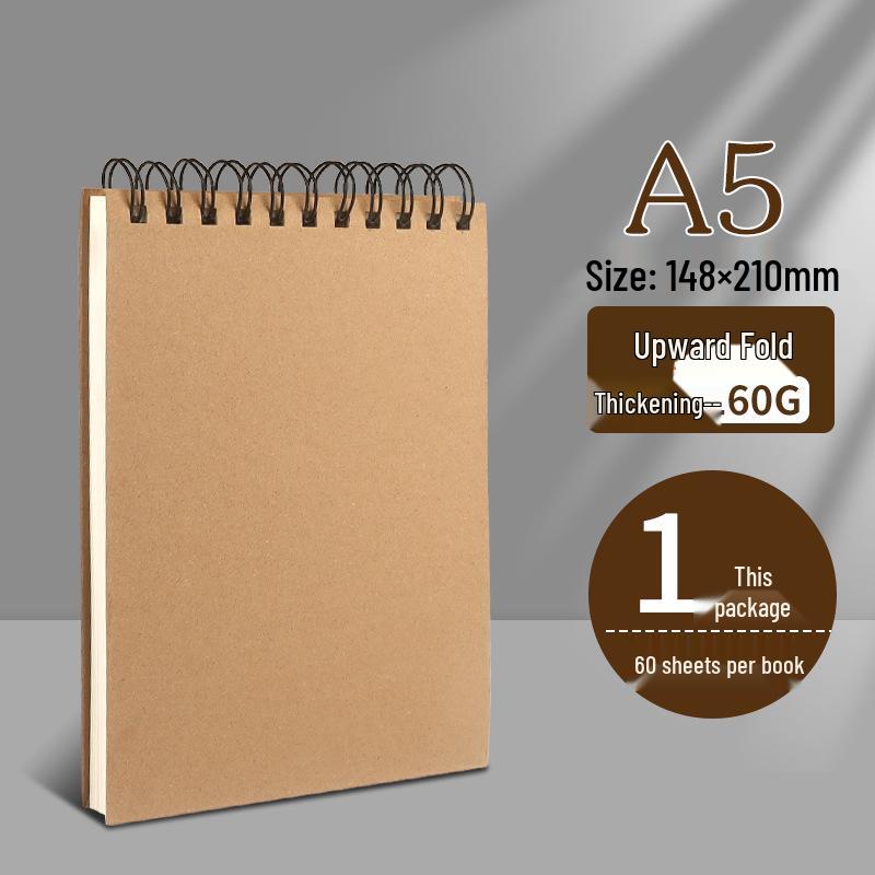 Szkicownik A5 na spirali dla uczniów szkół podstawowych - Kompaktowy, gruby, w twardej oprawie, poziomy