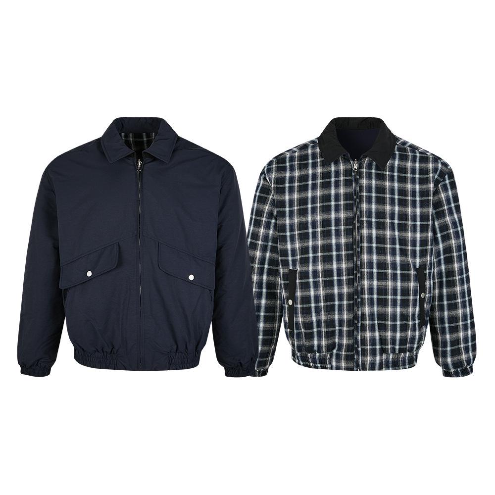 EME Yisheng Yi Retro Plaid Double-Sided Lapel Jacket for Men: Old Money Style, Autumn/Winter Outerwear