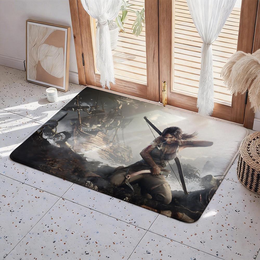 Game G Tomb Raider Floor Mat Eco Flannel Doormat Non Slip Odorless Indoor Floor Rug Soft Short Plush Home Mat