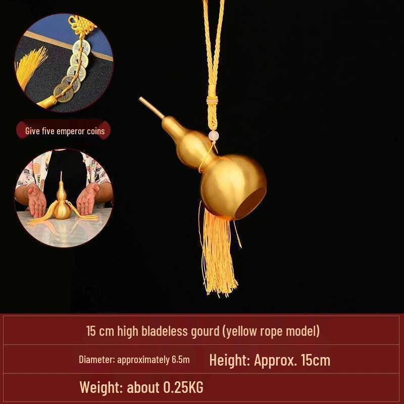 Brass Bagua Gourd with Five Emperors' Coins Pendant – Home Decor Craft