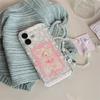 New 2026 INS Pink Ballet Bunny Lace Phone Case For iPhone 17 16 15 14 Pro Max with Rhinestone and Beaded Chain Shockproof Cover