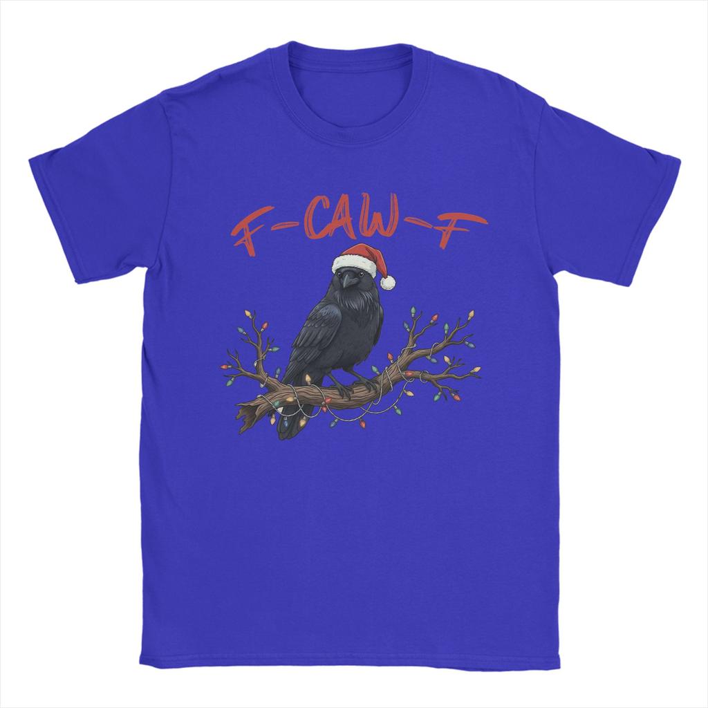 Crow F-Caw-F Merry Christmas Men T Shirts  Vintage Tees Short Sleeve O Neck T-Shirt 100% Cotton Graphic Tops