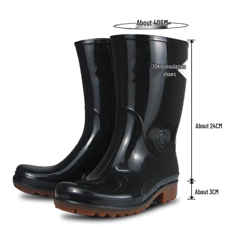 Golden Oak Insulated Waterproof Electrician Safety Boots, 10KV, Non-slip, Anti-leakage, Medium to High Protection.