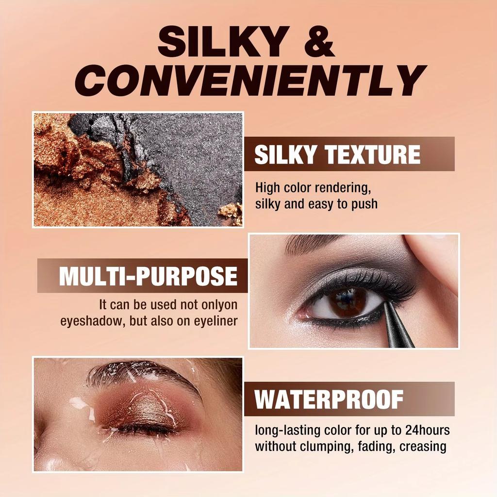 2 IN 1 Bullet Pearlescent Eye Shadow Pen Pointed Eyeliner Stick Caramel Brown Black Eyeshadow Makeup Silky Smooth Waterproof Lasting Eyeshadow