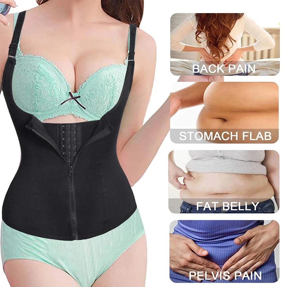 1 Pièce Ceinture d'Entraînement pour Femmes Corset Shapewear avec Fermeture Éclair Débardeur Cintreur de Taille pour Femmes avec Bretelles Réglables