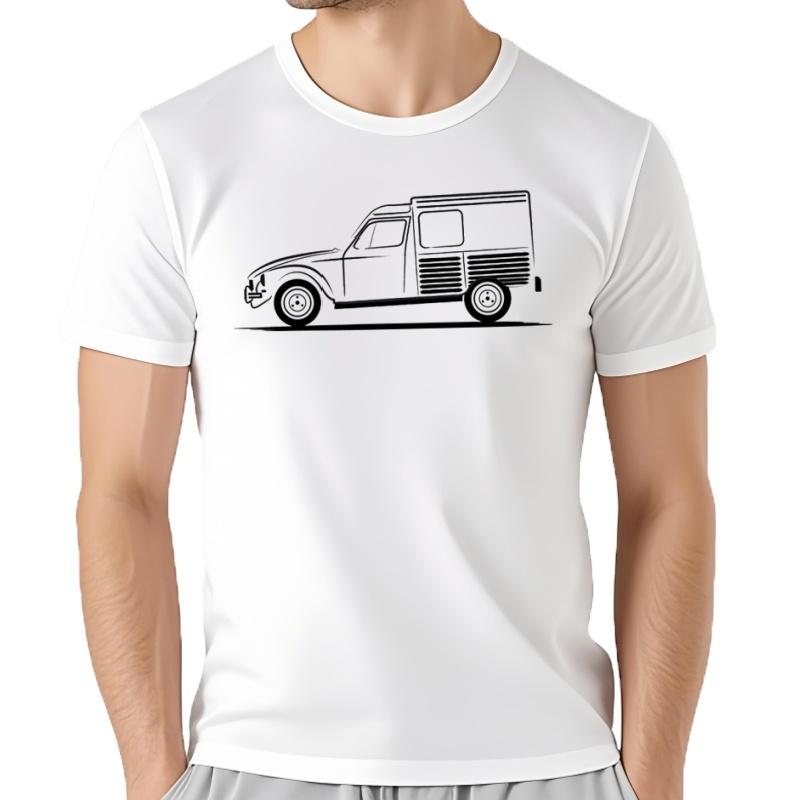 New Unisex Short Sleeve 2cn Acadiane And 2cv French Spirit Tshirt Hip Hop Boy Casual Telegend Old Car Sport T