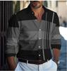 Men's 3D Print Long Sleeve Casual Shirt, Plus Size, Trendy European & American Style