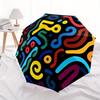 1pc Abstract Patterns Automatic Open/close Folding Compact Umbrella, 8 Rib Sturdy Canopy, Lightweight Portable, Everyday Use, Gift,,113