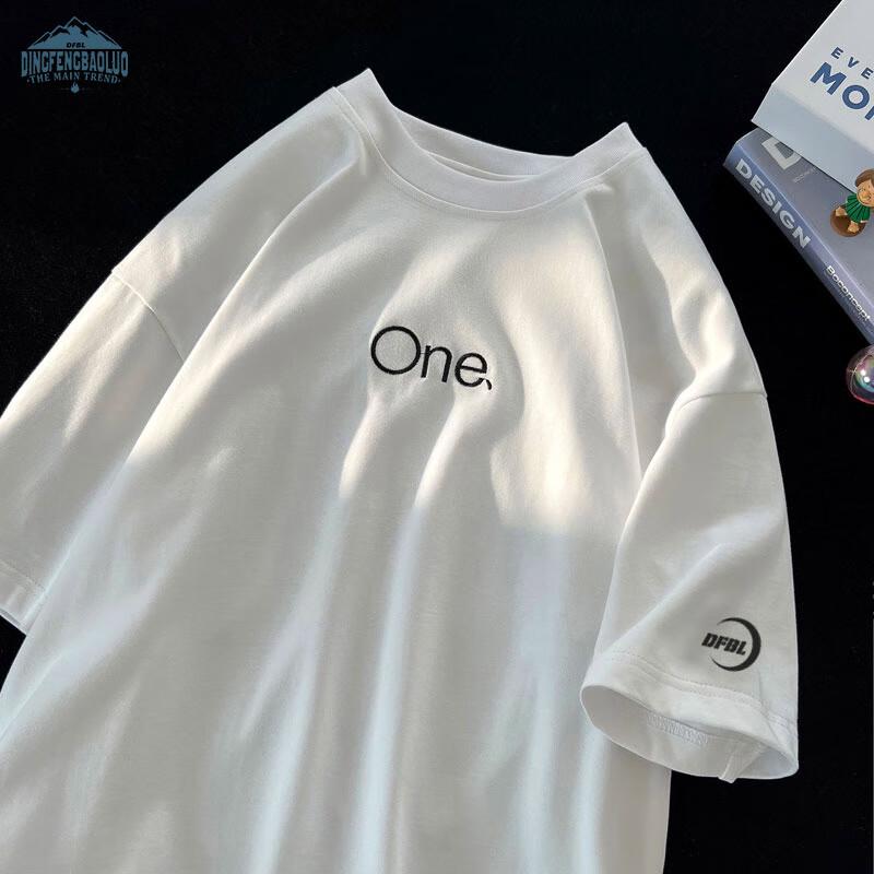 

Dingfengbaoluo Men s Embroidered Loose Short-Sleeve T-Shirt XL
