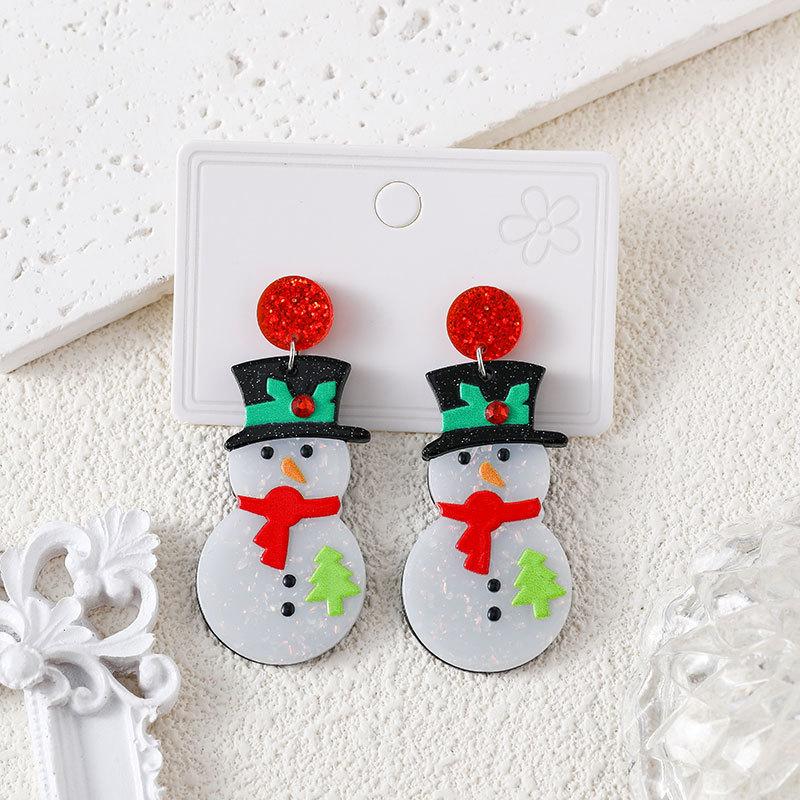 Christmas Earrings Cute Cute Earrings Christmas Tree Snowflake Women'S Fashion Jewelry Supply