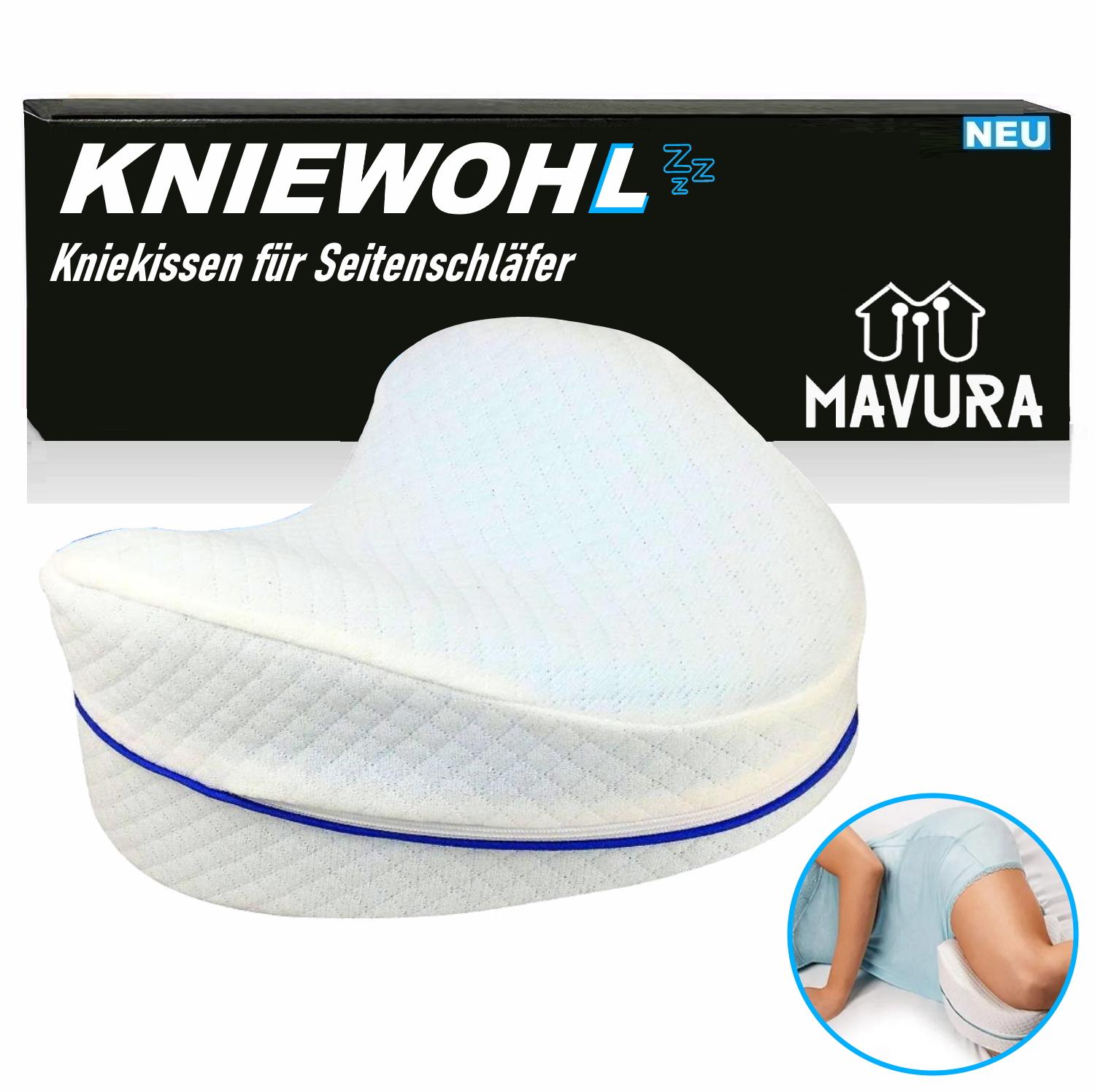 

Подушка для колін KNIEWOHL для сну на боці, подушка для ніг, позиціонуюча подушка, біла