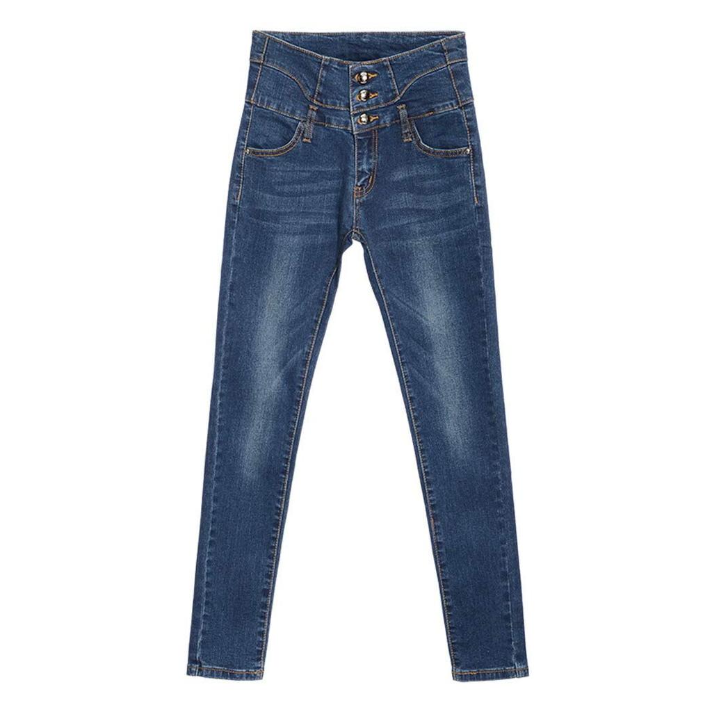 Teddy Skinny Denim Perfekt für den Herbst und Hosen Größe 27 Jeans für Damen, Fleece gefüttert, Stretch, Warm, High-Waisted Jeans, Winter, (Indigo, (Klein))