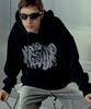 Spread Graffiti Logo Oversized Hoodie Black