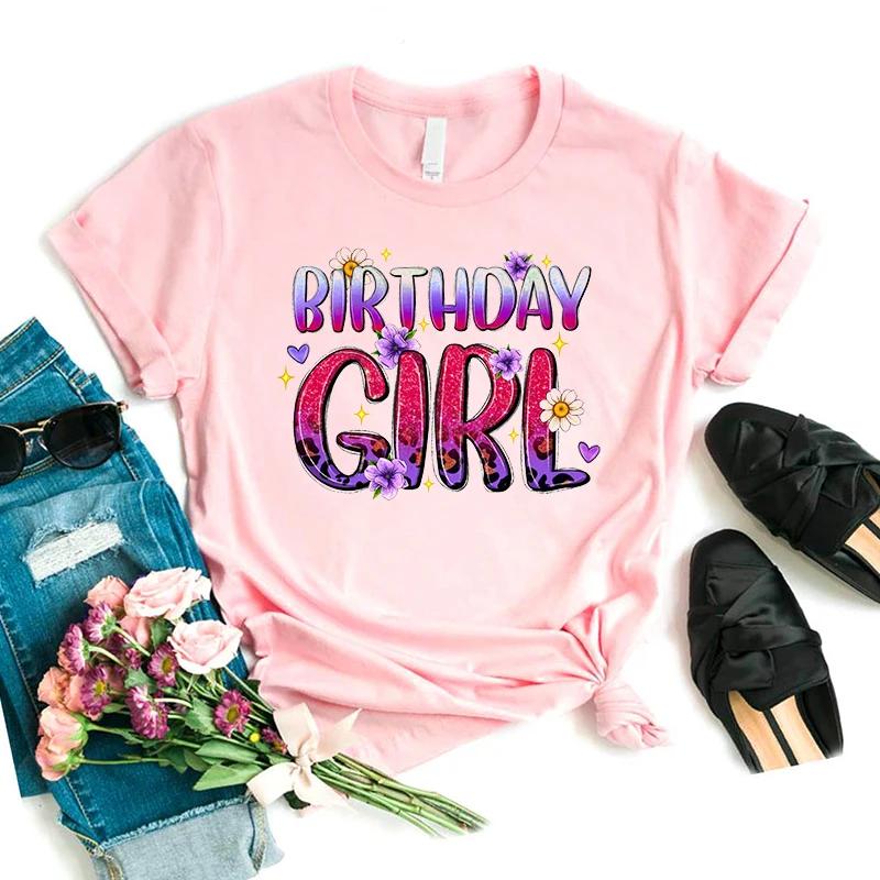 Watercolor Birthday Queen Butterfly Printed T Shirt Unisex Birthday Gift Tshirt Female Cool Summer Tops Tee Shirt Femme
