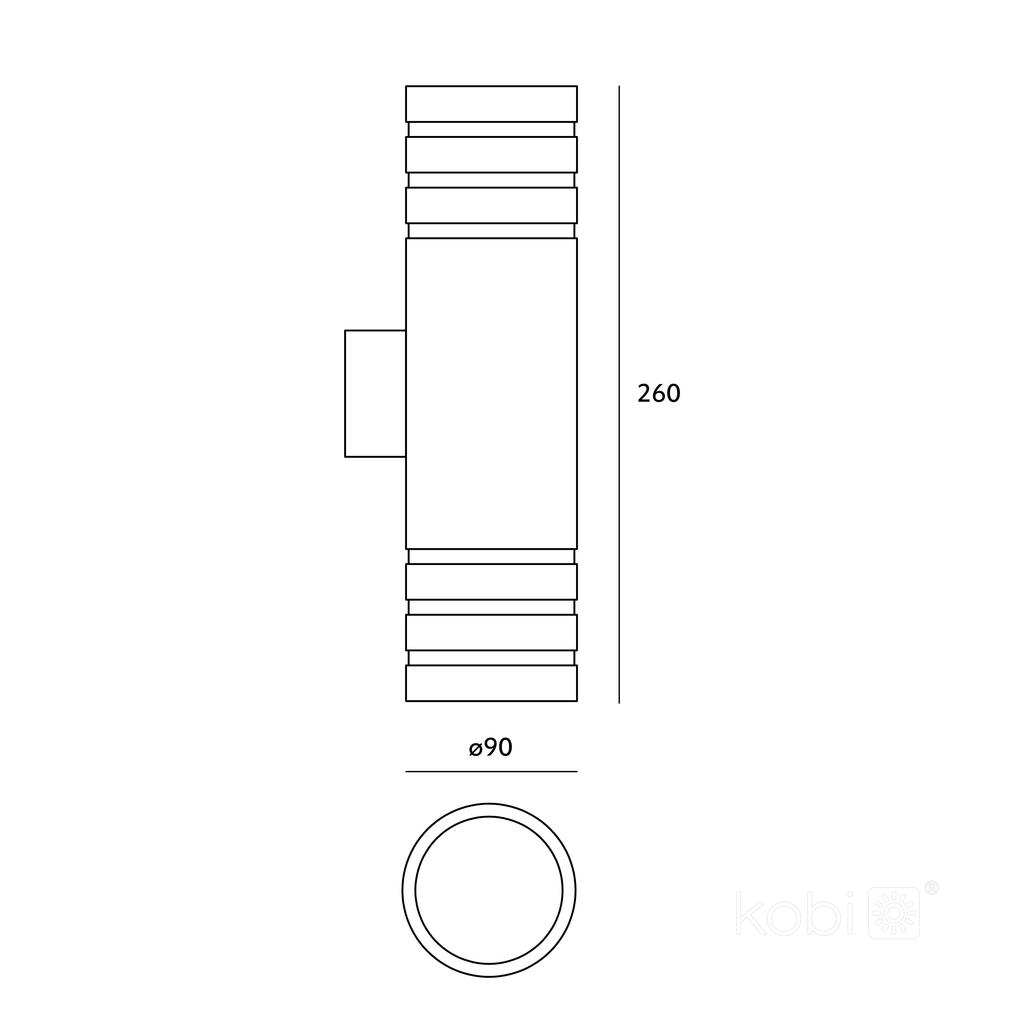Garden wall lamp 2xGU10 IP54 black