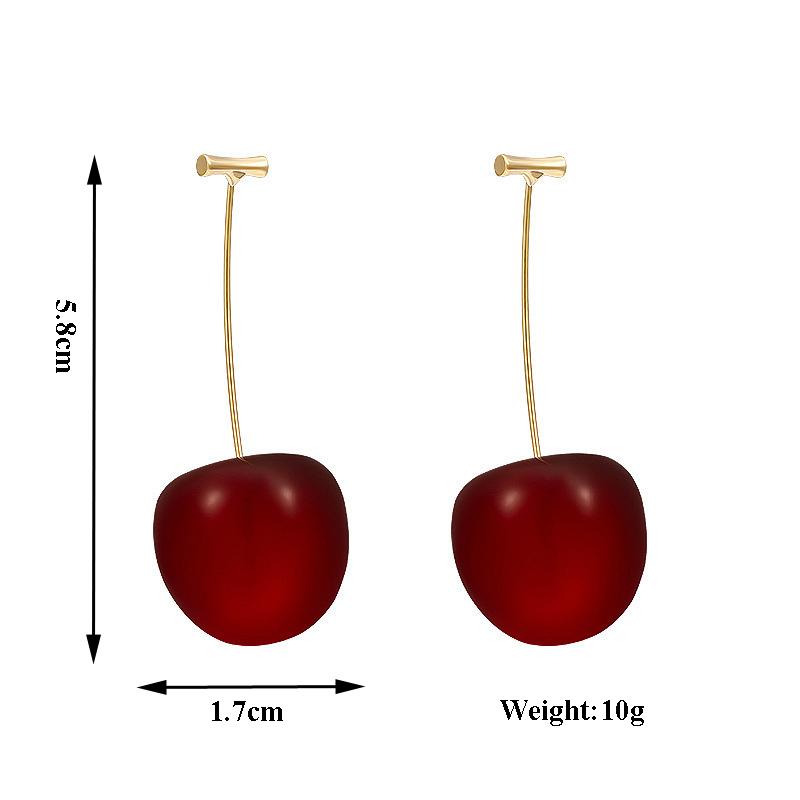 

Темно-красные вишневые серьги-подвески для женщин, модные милые круглые длинные акриловые вишневые серьги-подвески для вечеринки, элегантные ювелирные изделия в подарок